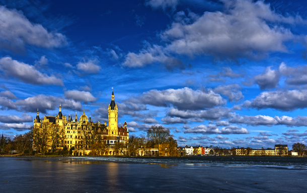 Schweriner Schloss im Winter